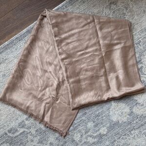 Chopard Logo Print Beige Scarf